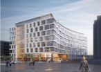 Residential building with built-in premises and underground parking lot